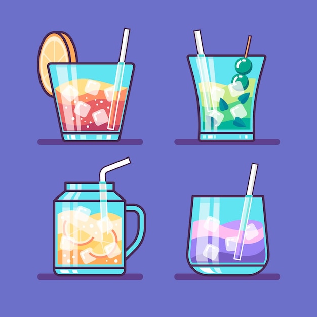 Free vector cocktail collection concept