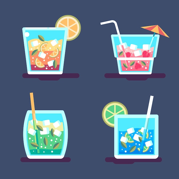 Free vector cocktail collection theme