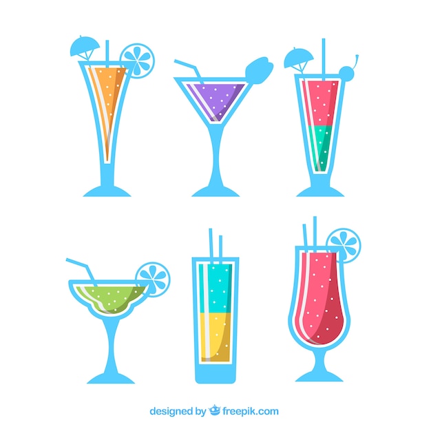 Collezione cocktail con design piatto