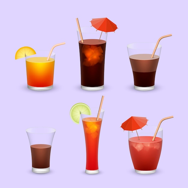 Vettore gratuito collezione di cocktail