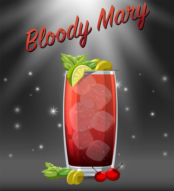 Free vector cocktail in the glass on sparkling background