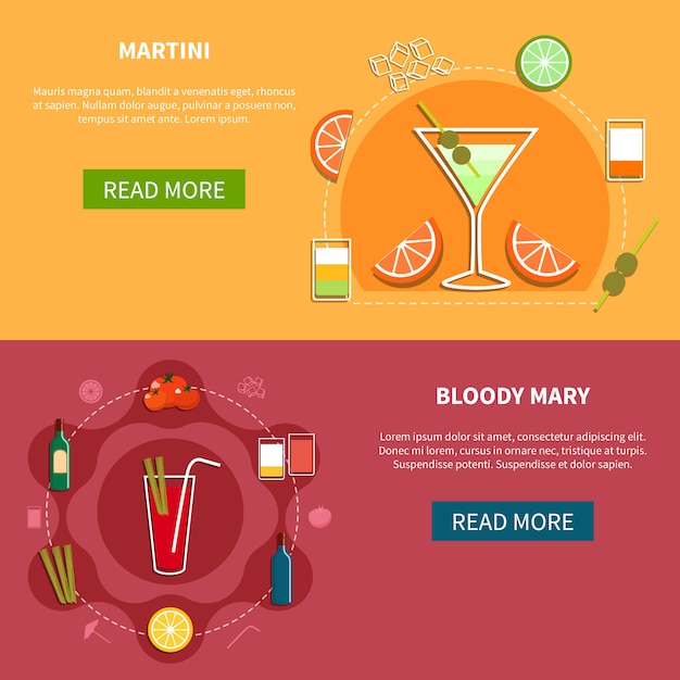 カクテルの水平方向のバナー