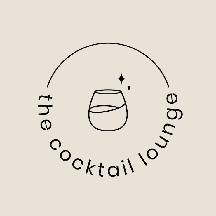 Free Vector cocktail lounge logo template  with minimal cocktail glass