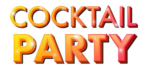 A cocktail party banner text