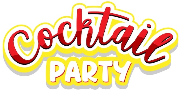 A cocktail party banner text