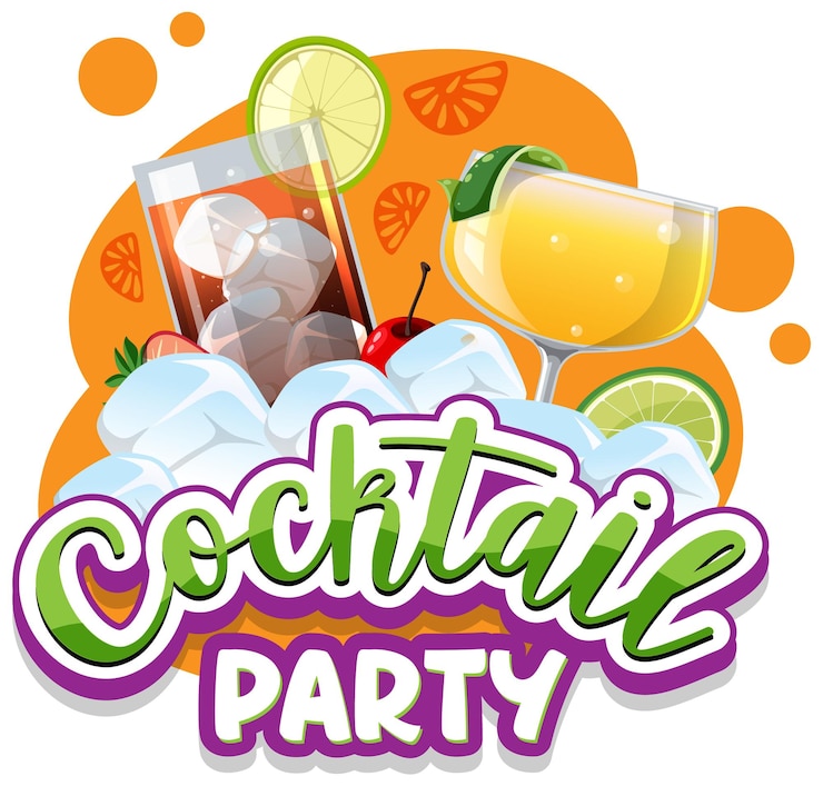 Free Vector a cocktail party banner text