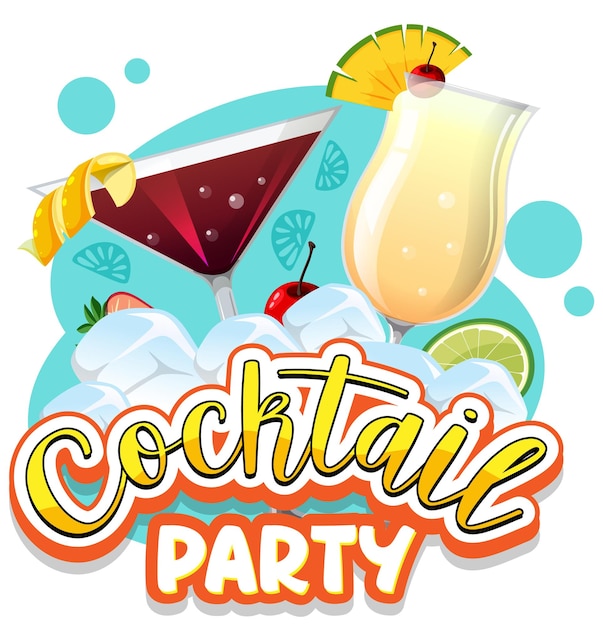 Free vector a cocktail party banner text