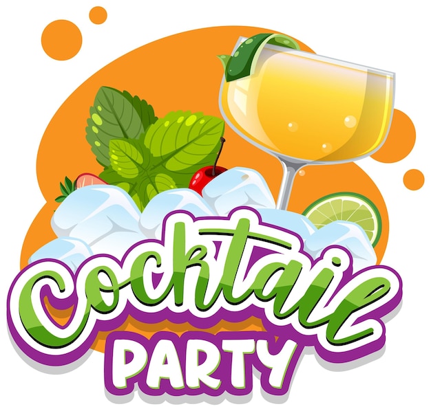 Vettore gratuito un testo banner per cocktail party