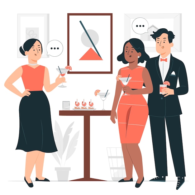 Free vector cocktail party concept illustration