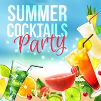 Free vector cocktail party poster
