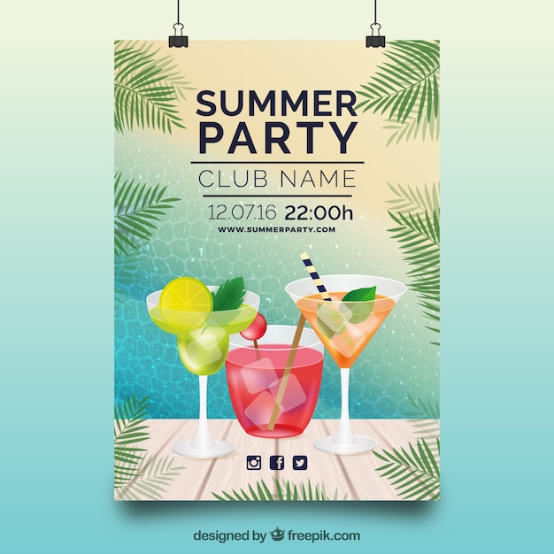 Cocktail Party Poster Free Vector Download