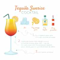 Free vector cocktail recipe concept