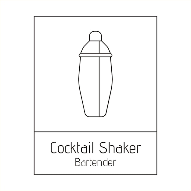 Free vector cocktail shaker bartender logo template