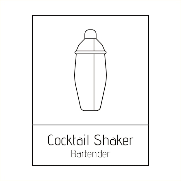 カクテル シェーカー バーテンダーのロゴのテンプレート