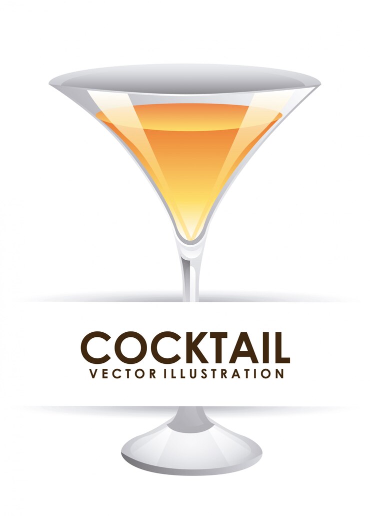 Free Vector cocktail over white