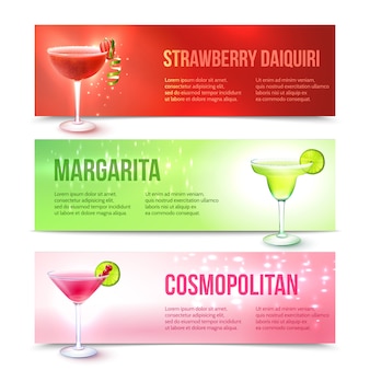 Set di banner di cocktail