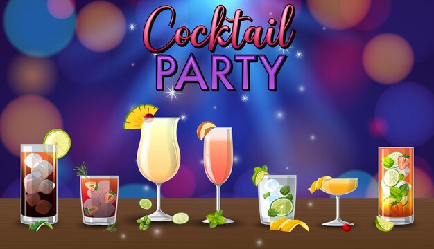 Cocktails Party Sparkling Background