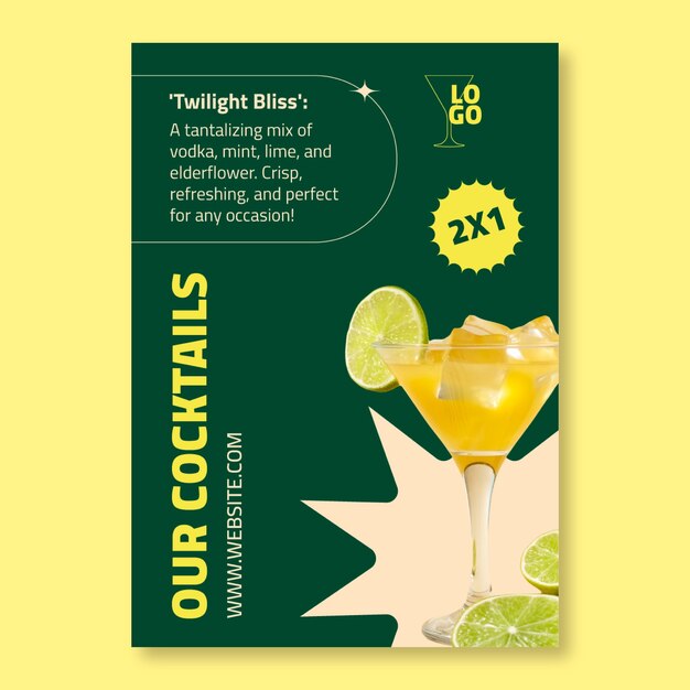 Cocktails poster template design