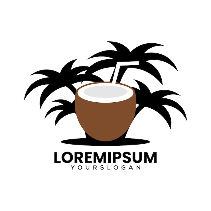 Free Vector coconut beach logo design vector