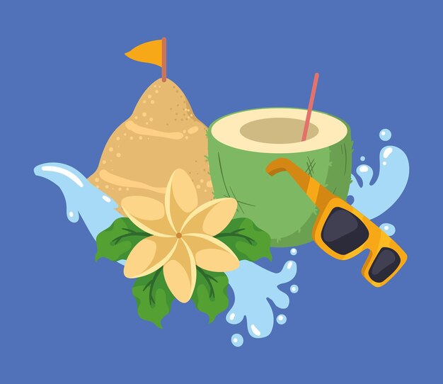 Coconut cocktail with songkran designs