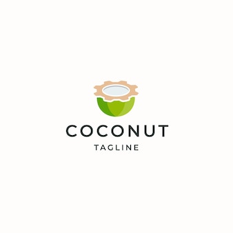 Coconut and gear logo combination design template premium vector