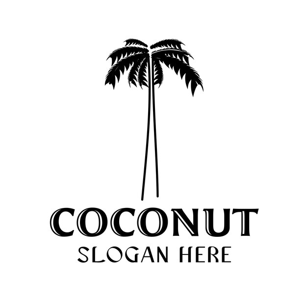 Векторная иллюстрация логотипа кокосовой пальмы на белом фоне