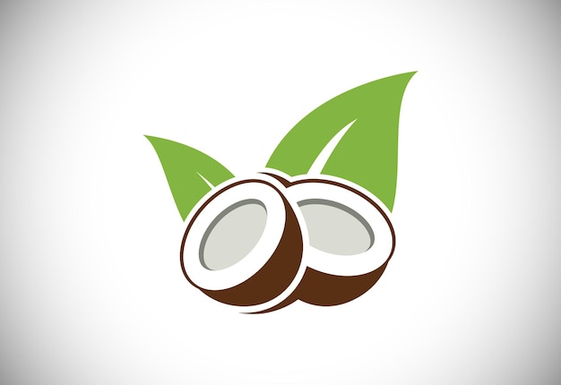 ココナッツの木のロゴデザイン自然製品ココナッツオイルのエンブレム