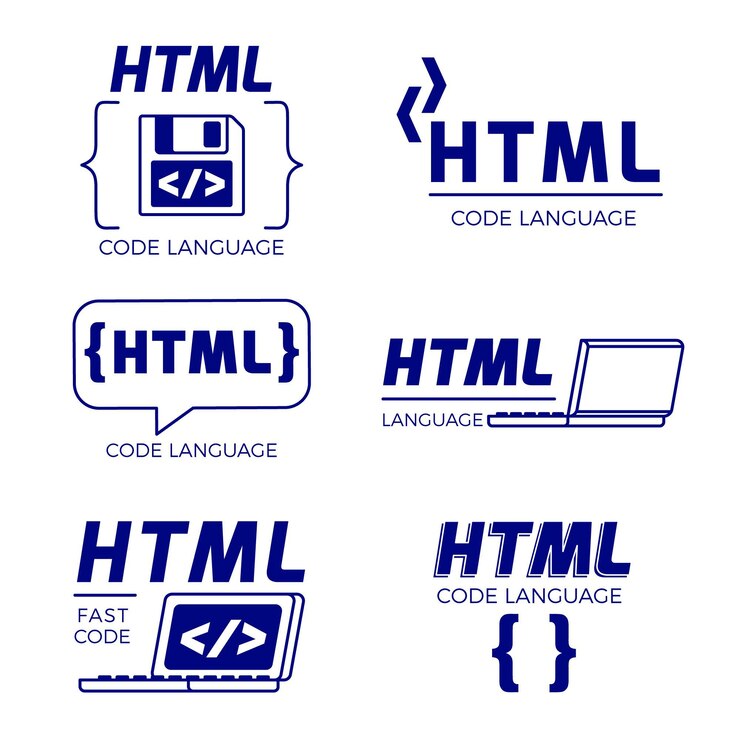 Free Vector code logo pack flat design