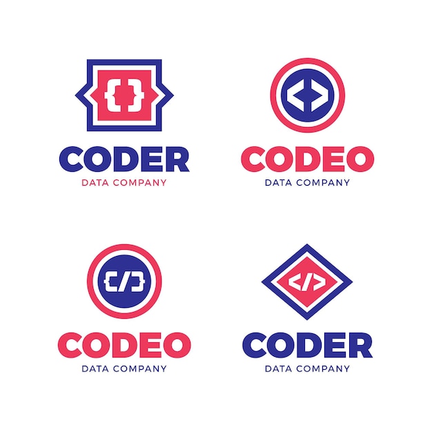 Free vector code logo set