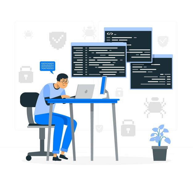 code typing concept illustration