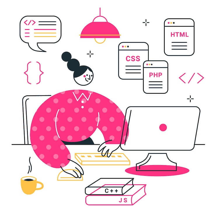 Free Vector coding  concept illustration