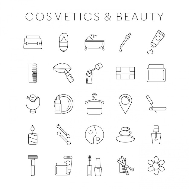 Coesmetic and Beauty icons set