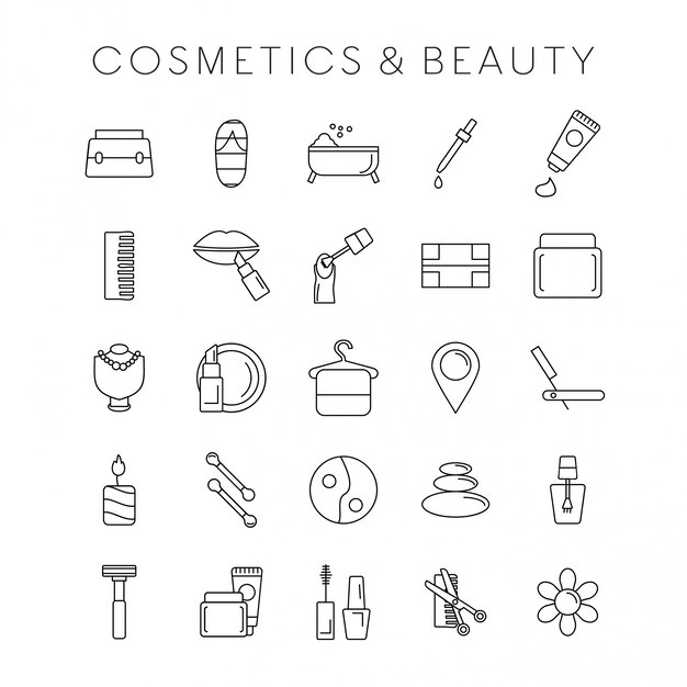 Coesmetic and Beauty icons set