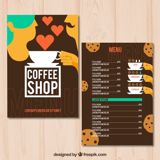 Coffe shop menu