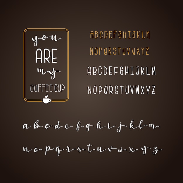 Бесплатное векторное изображение Коллекция кофе-алфавита