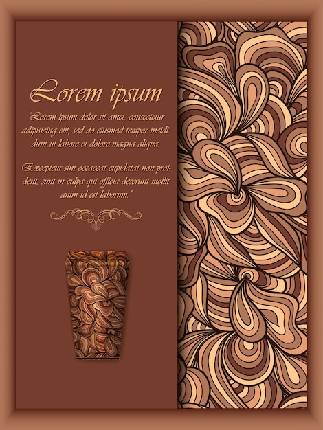  coffee background with floral pattern elements