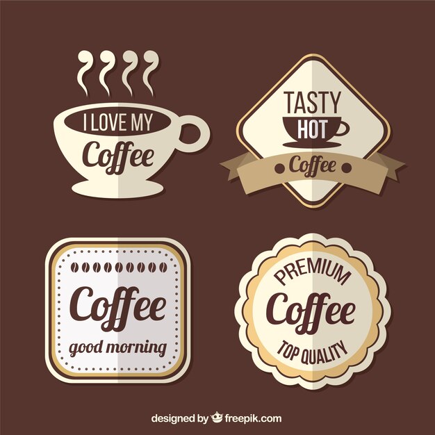 Coffee badges in vintage style