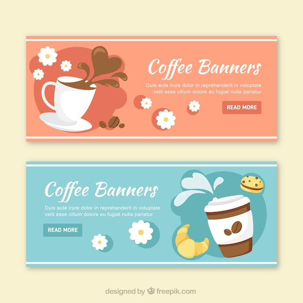 Free vector coffee banners in design