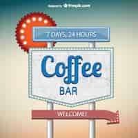 Free vector coffee bar signage