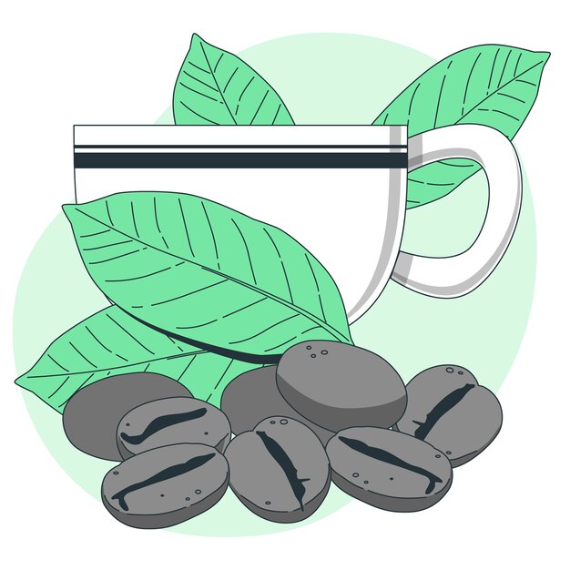 Иллюстрация концепции кофейных зерен