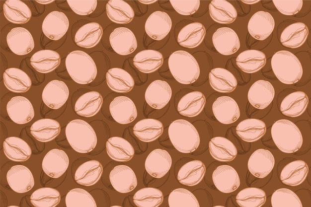 Free vector coffee bean drawing pattern