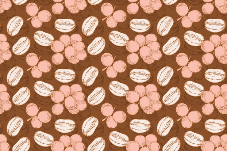 Free Vector coffee bean drawing pattern