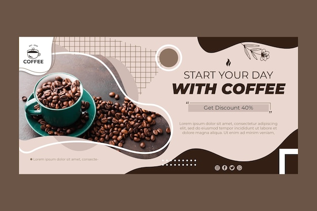 Coffee beans banner template