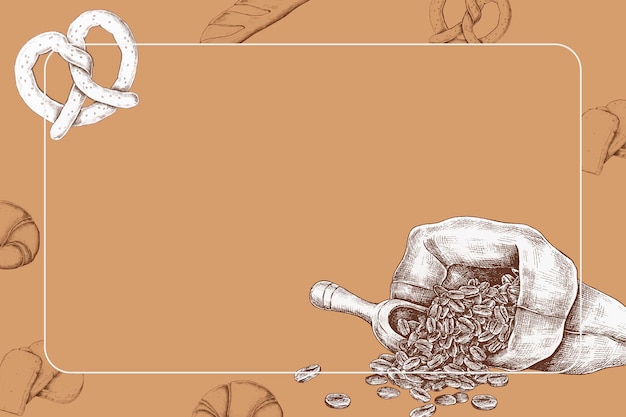 Free vector coffee beans with a pretzel