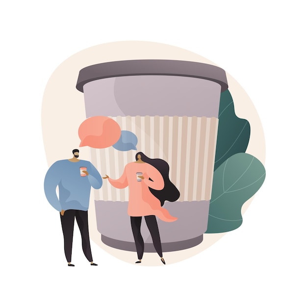 Coffee break abstract illustration in flat style