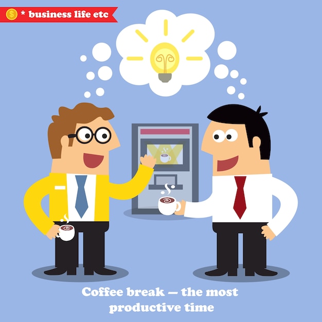 Vettore gratuito collaborazione coffee break