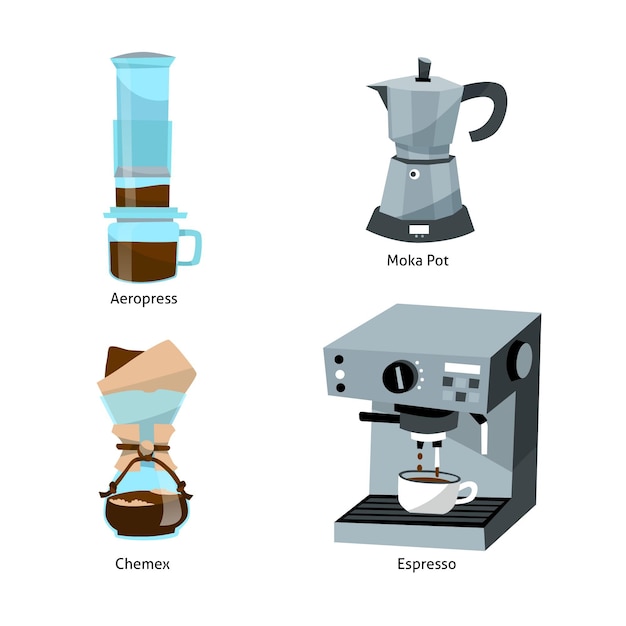 コーヒーの醸造方法の図