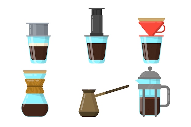 Free vector coffee brewing methods