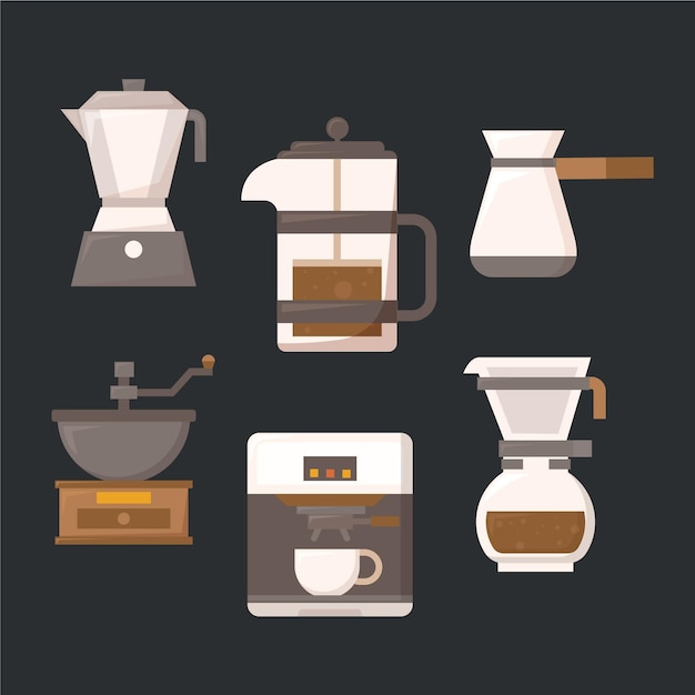 Free vector coffee brewing methods