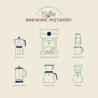 Free vector coffee brewing methods